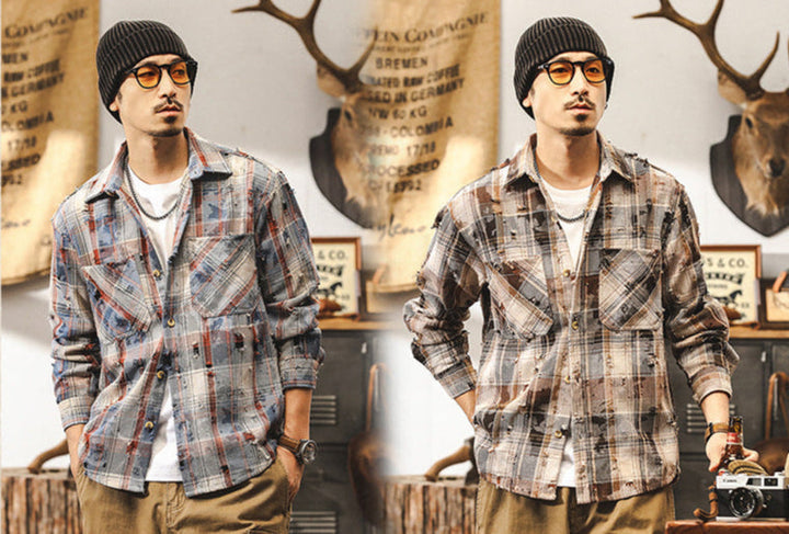 VAAGOON Autumn Highland Plaid Shirt