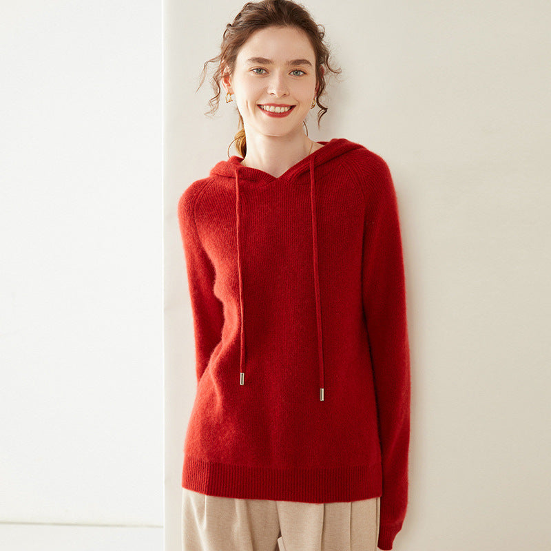 Vaagoon Cashmere Hooded Knit Kazak