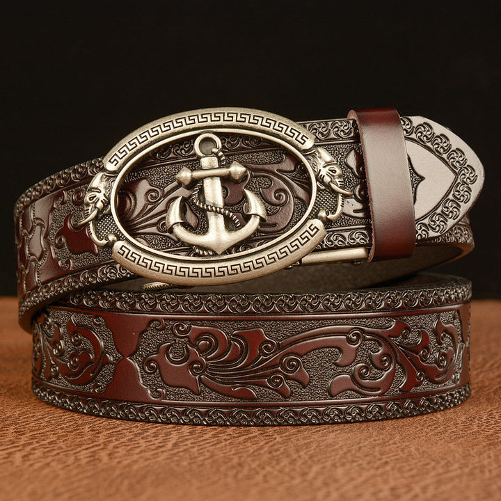 VAAGOON Slim Design Genuine Cowhide Belt – Pin Buckle