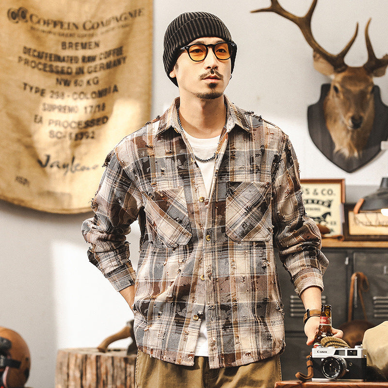 VAAGOON Autumn Highland Plaid Shirt