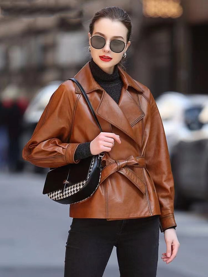 Vaagoon NobleSkin Leather Women's Short Style Jacket