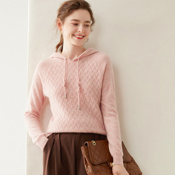 Vaagoon Cashmere Basket Knit Hooded Kazak