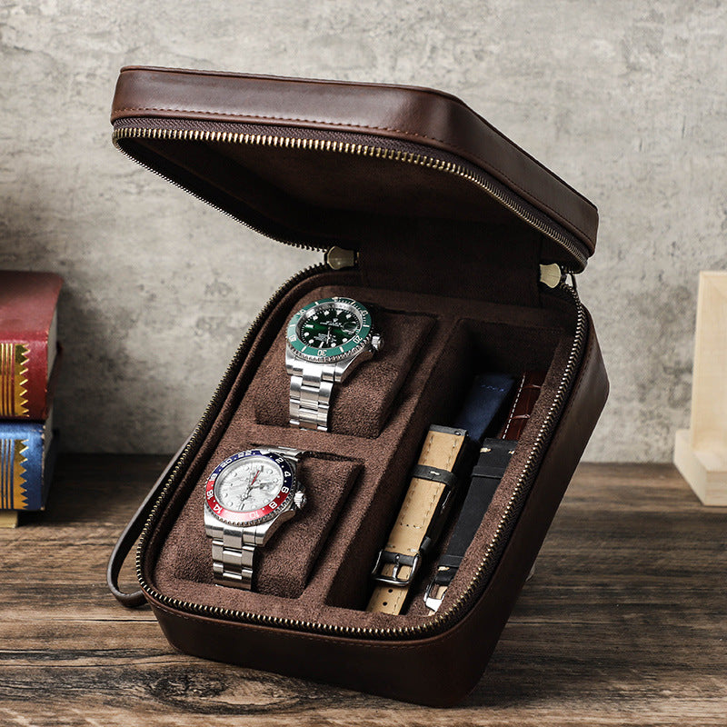 Vaagoon Dual Vault Leather Watch & Glasses Case