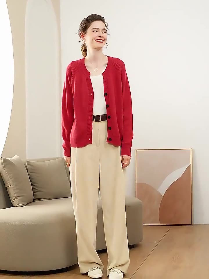 Vaagoon Imperial Red Cashmere Cardigan