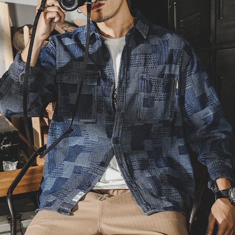 VAAGOON Indigo Grid Shirt