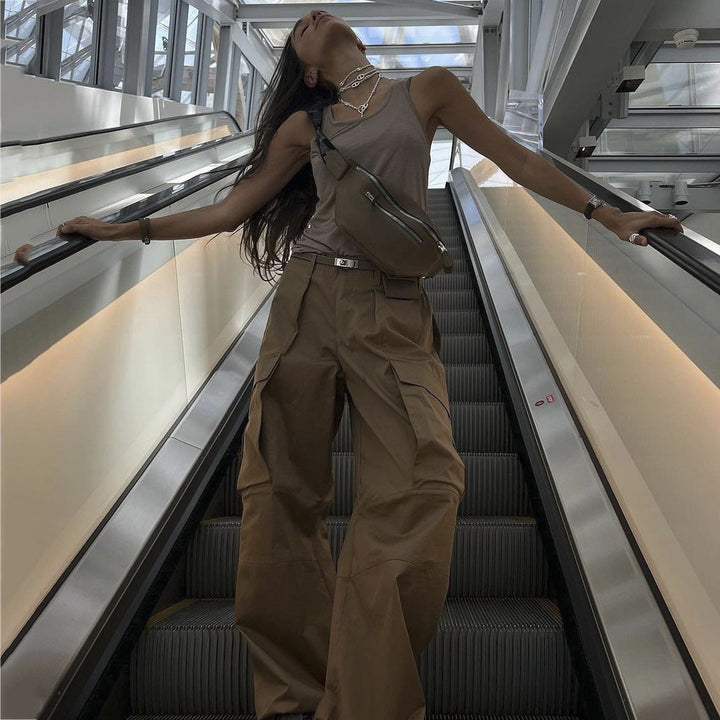 VAAGOON Retro Low Waist Pants