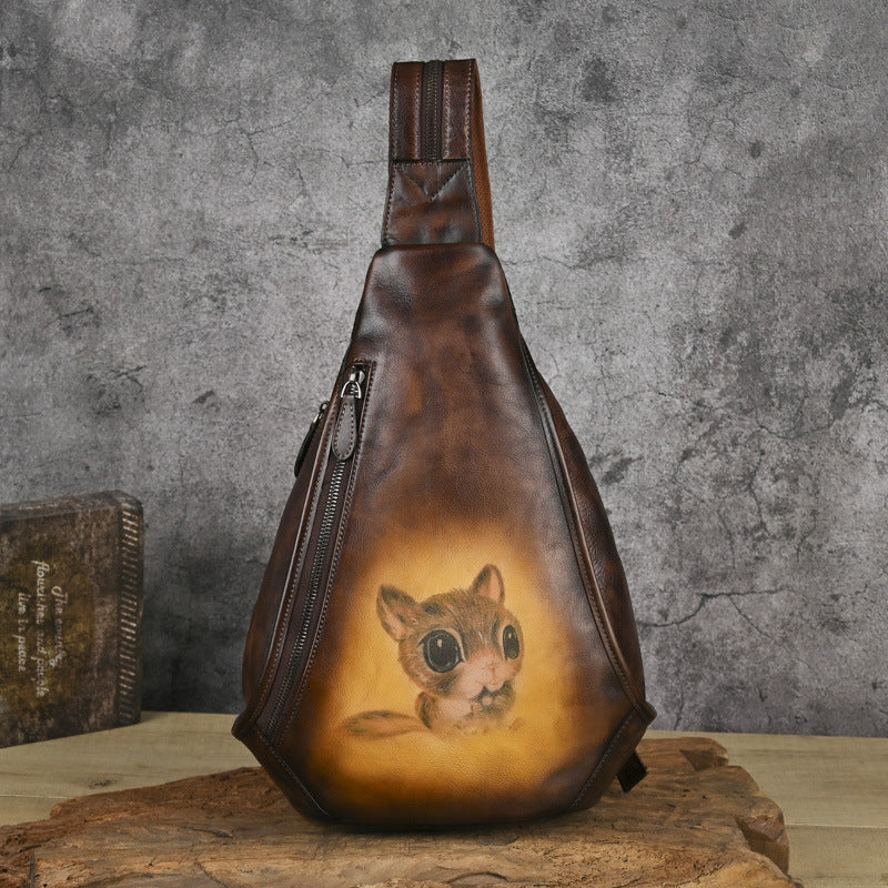 Vaagoon UrbanNomad Genuine Leather Chest Bag