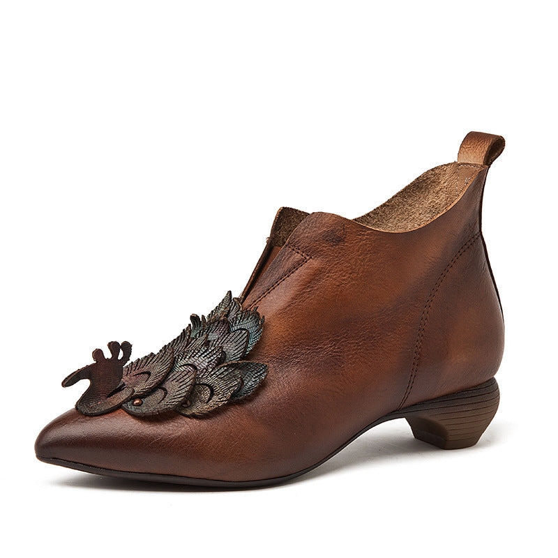 Vaagoon Kyoto Genuine Leather Mid-Heeled Ethnic Shoes