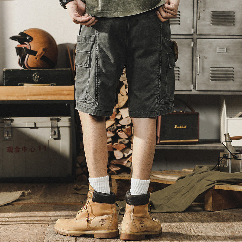 VAAGOON Tactical Zip Khaki Shorts