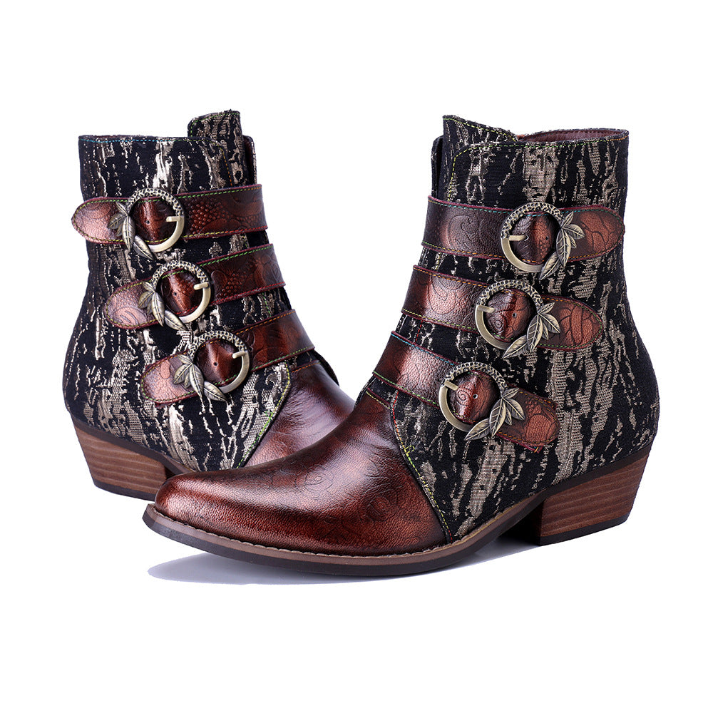Vaagoon RetroBronze Sheepskin Western Boots