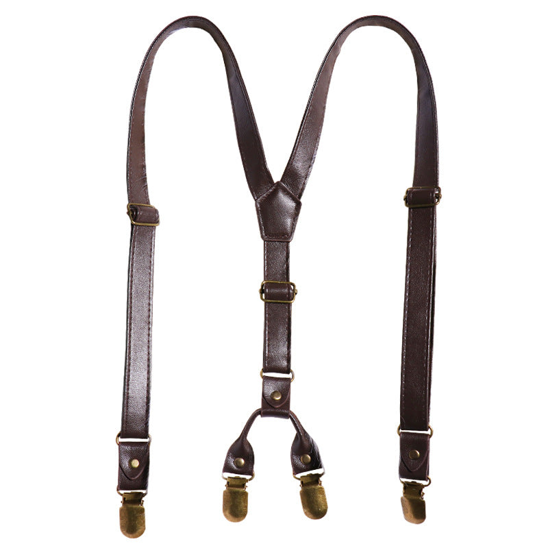 Vaagoon Mini Rebel Leather Pants Suspenders