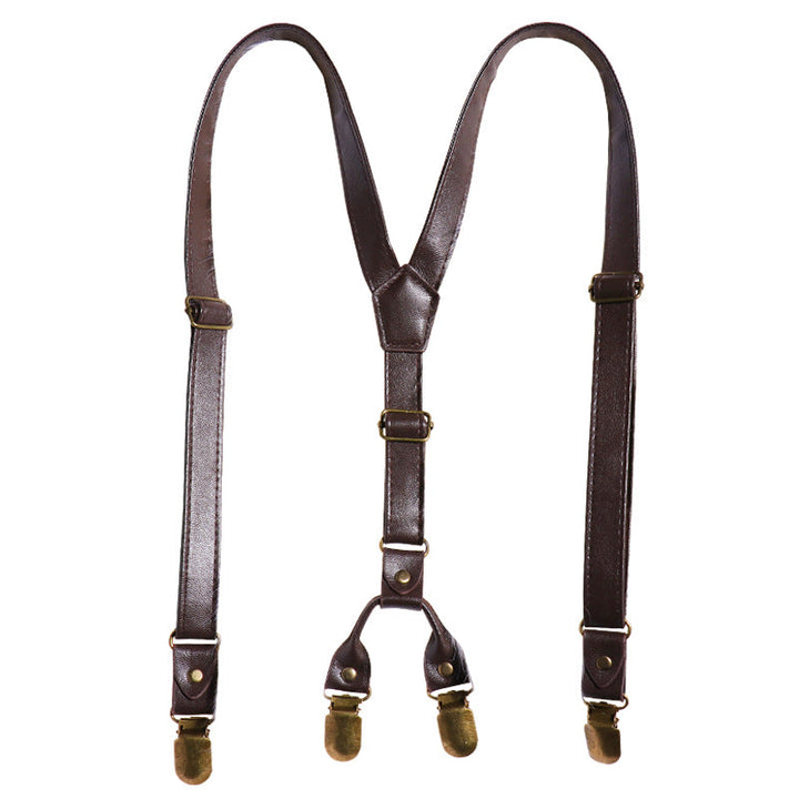Vaagoon Mini Rebel Leather Pants Suspenders