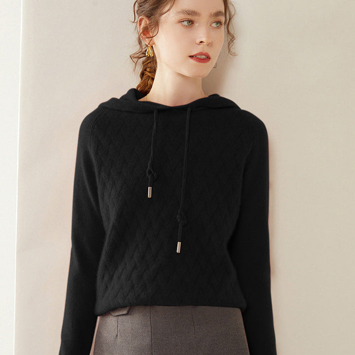 Vaagoon Cashmere Basket Knit Hooded Kazak