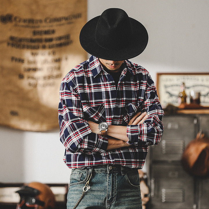 VAAGOON Royal Blue Checkered Spirit Shirt