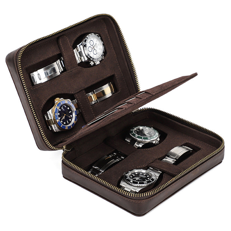 Vaagoon Classic Brown Watch Carrying Case