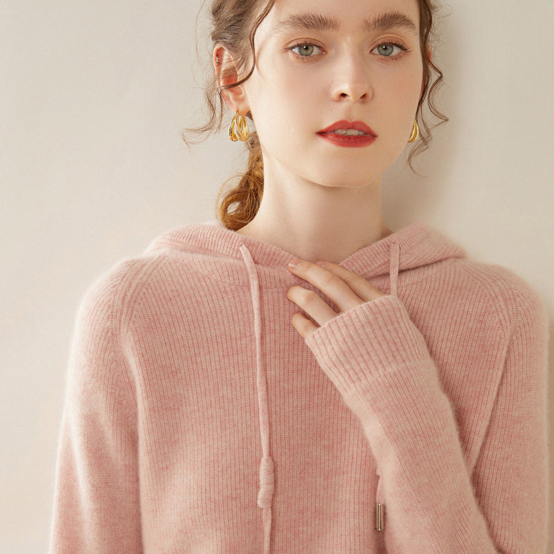 Vaagoon Cashmere Hooded Knit Kazak