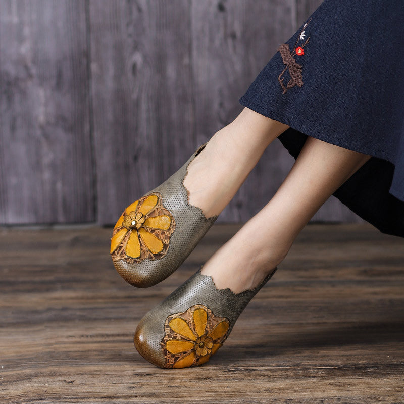 Vaagoon Ethno Charm Genuine Leather Handmade Slippers