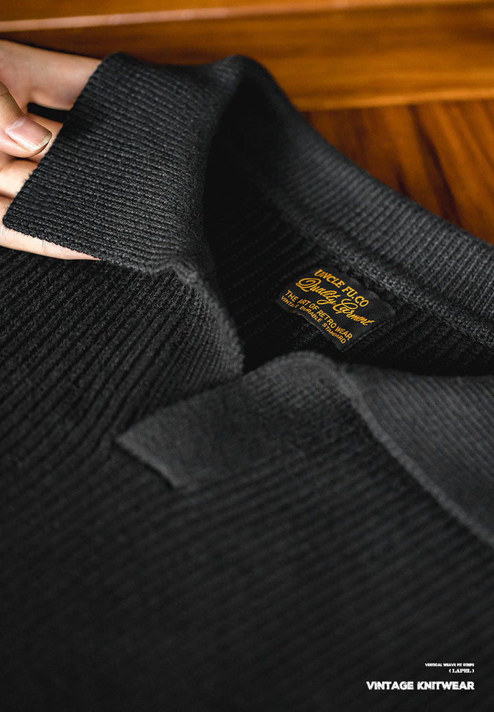 Vaagoon Retro Polo Collar V-Neck Knit