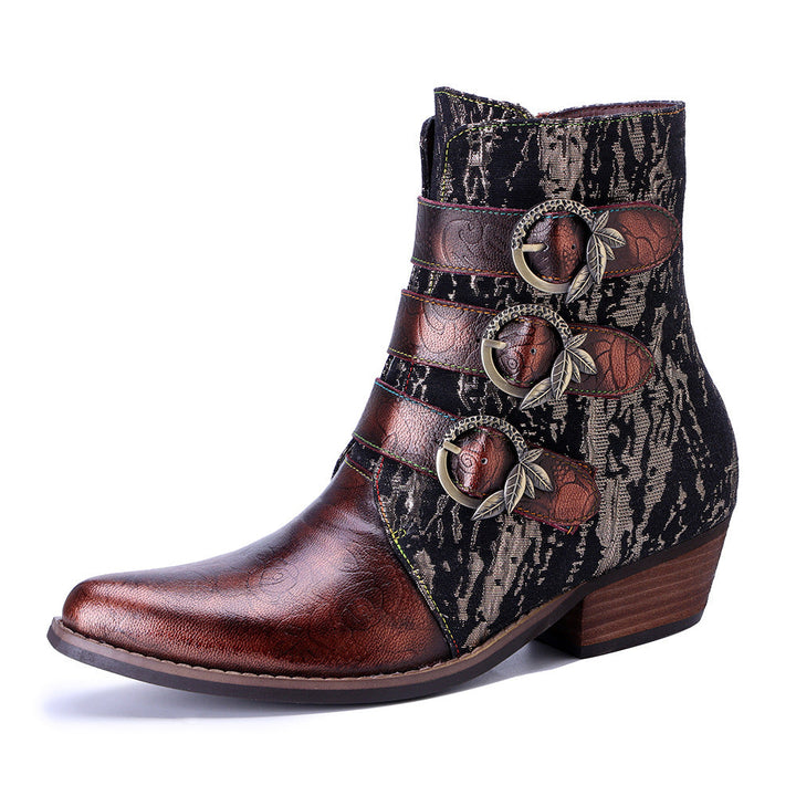 Vaagoon RetroBronze Sheepskin Western Boots