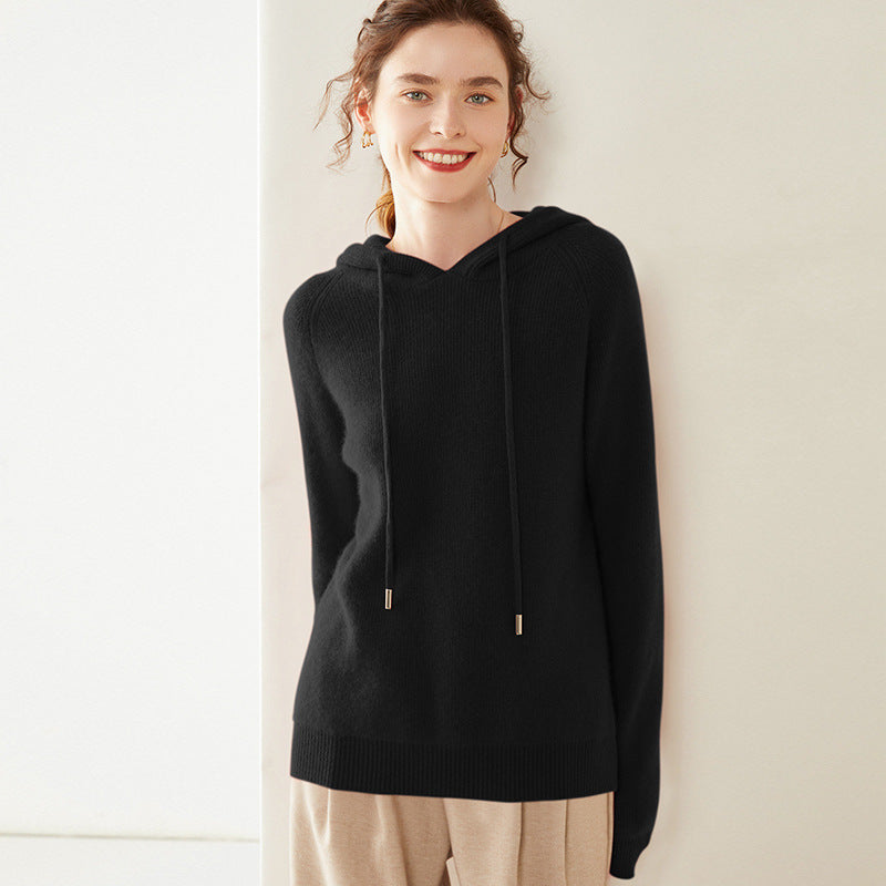 Vaagoon Cashmere Hooded Knit Kazak