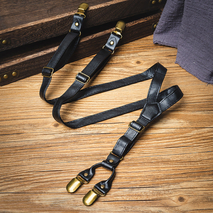 Vaagoon Mini Rebel Leather Pants Suspenders