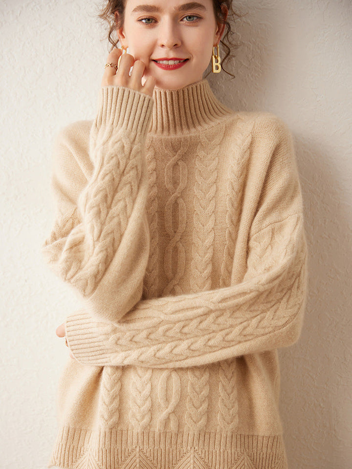 Vaagoon Velvet Chain Cashmere Half Turtleneck Sweater