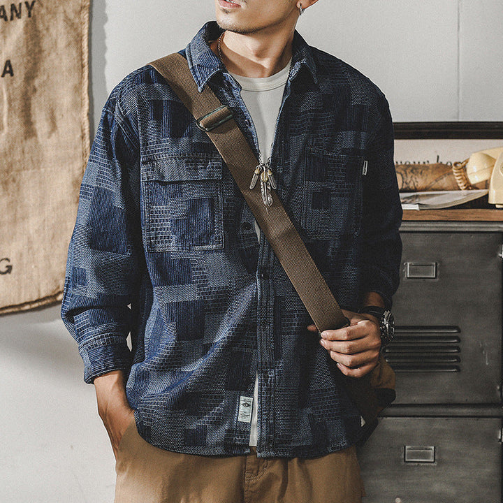 VAAGOON Indigo Grid Shirt