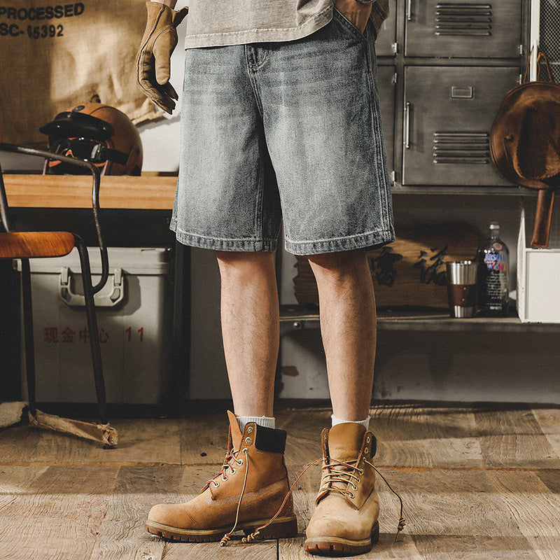 VAAGOON Washed Retro Blue Shorts