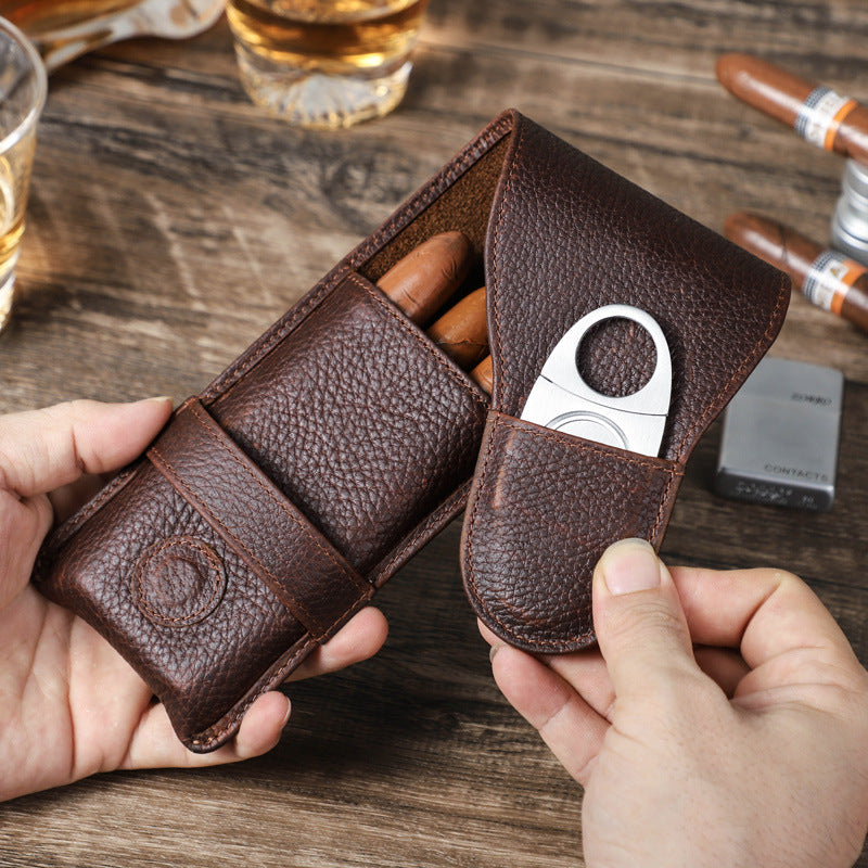 Vaagoon Slim Guard Leather Cigar Case