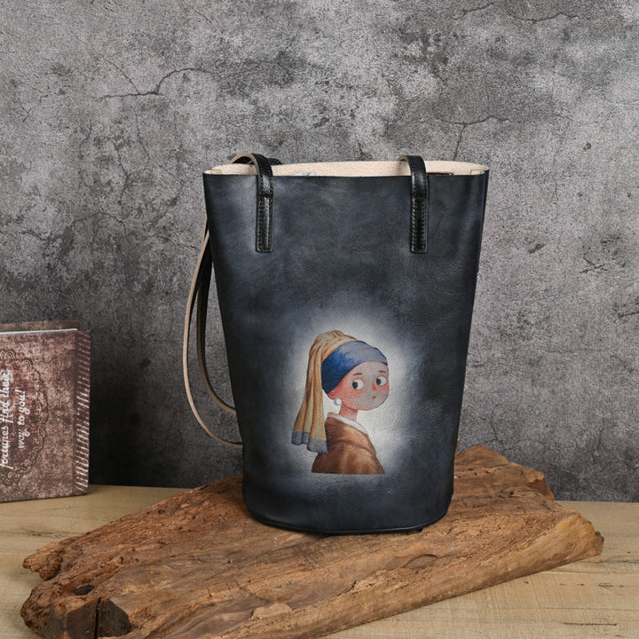 Vaagoon Bucket Style Leather Handbag