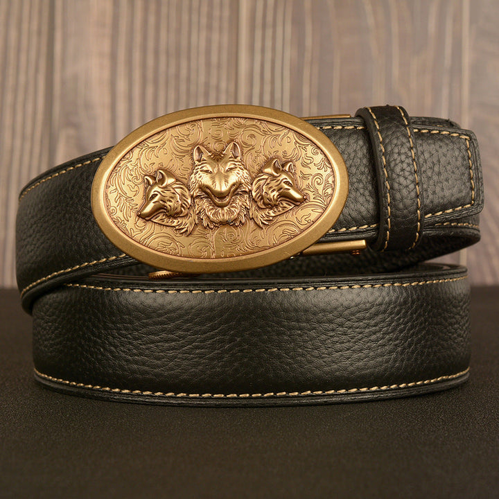 VAAGOON Black Lychee Pattern Genuine Leather Belt – Car Line