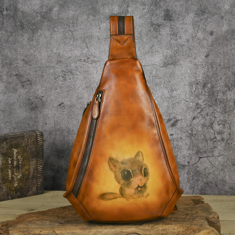 Vaagoon UrbanNomad Genuine Leather Chest Bag
