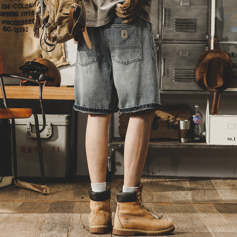 VAAGOON Washed Retro Blue Shorts