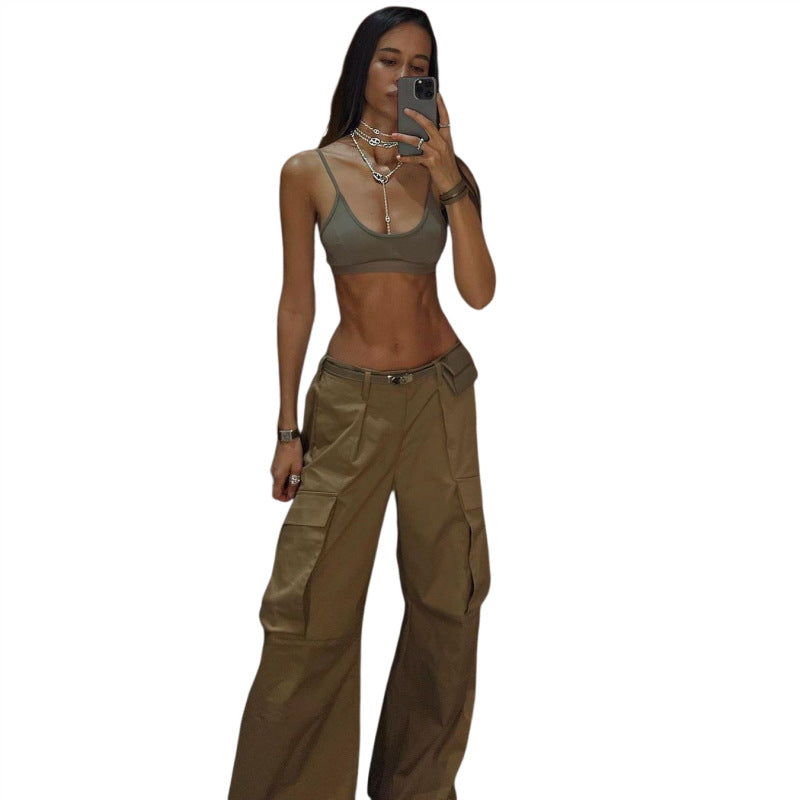 VAAGOON Retro Low Waist Pants