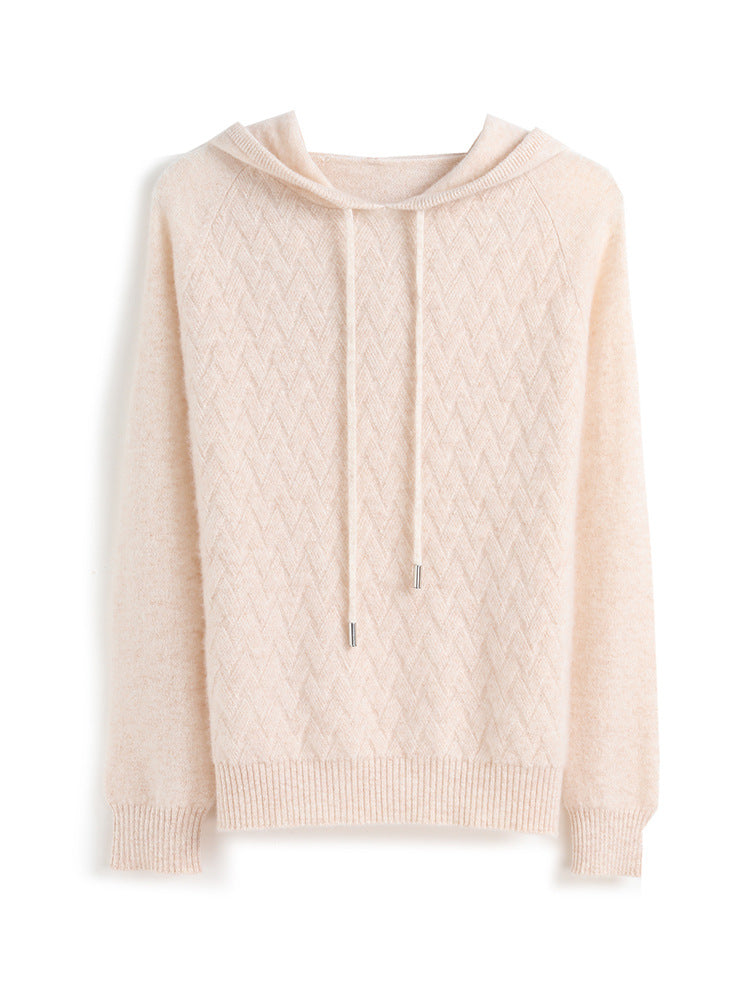 Vaagoon Cashmere Basket Knit Hooded Kazak