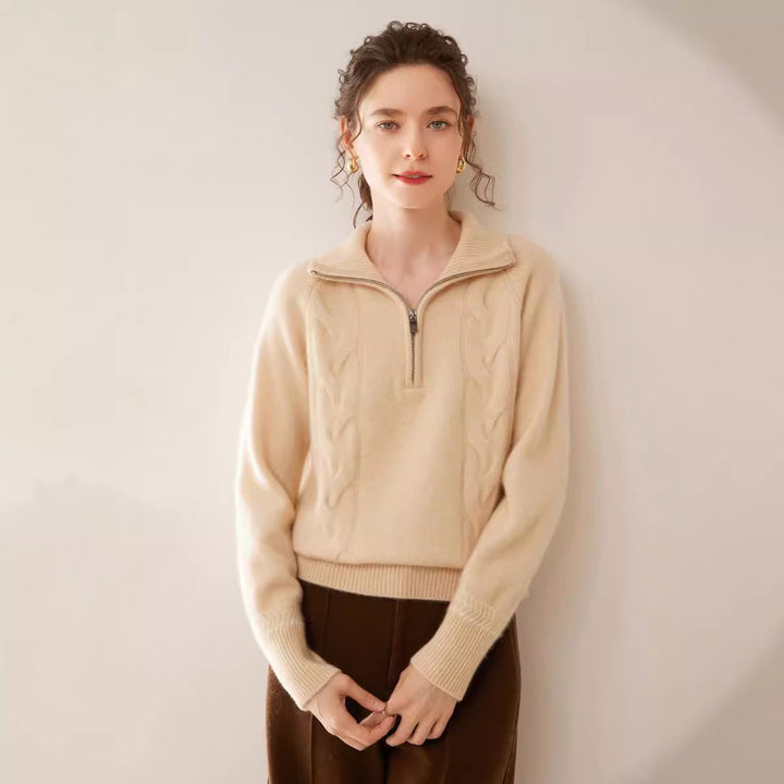 Vaagoon Cashmere Half-Zip Turtleneck Sweater