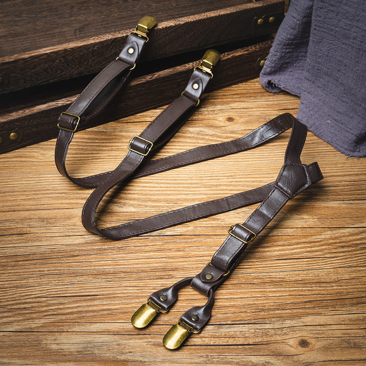 Vaagoon Mini Rebel Leather Pants Suspenders