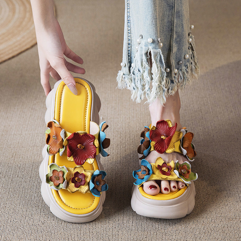 VAAGOON Nappa Floral Patterned Heeled Sandals