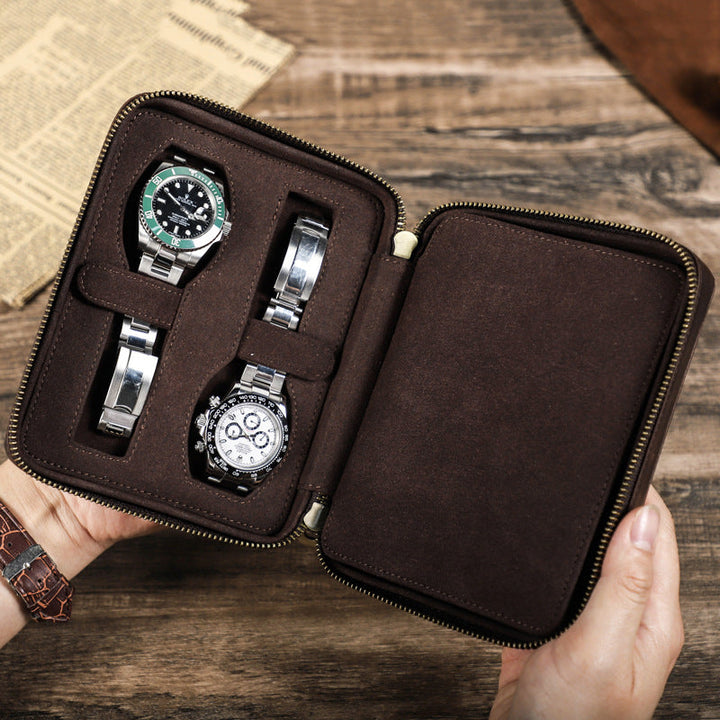 Vaagoon Classic Brown Watch Carrying Case