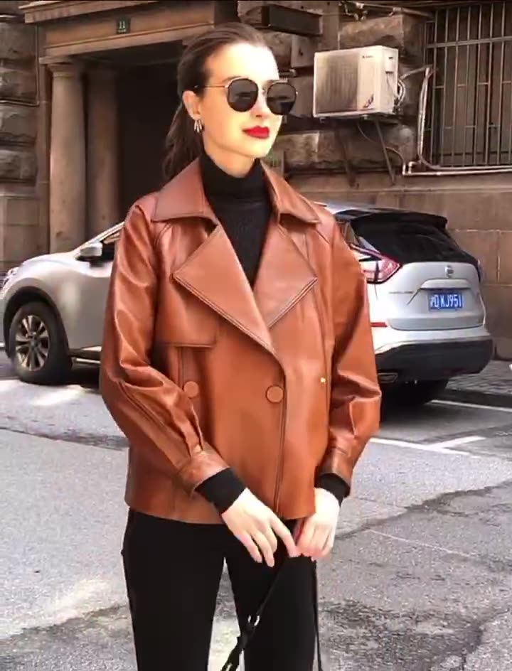 Vaagoon NobleSkin Leather Women's Short Style Jacket