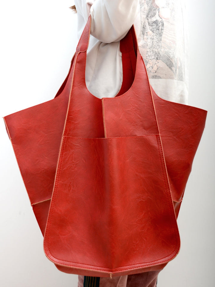 Simple Soft Leather Large Capacity Single Shoulder Portable Tote