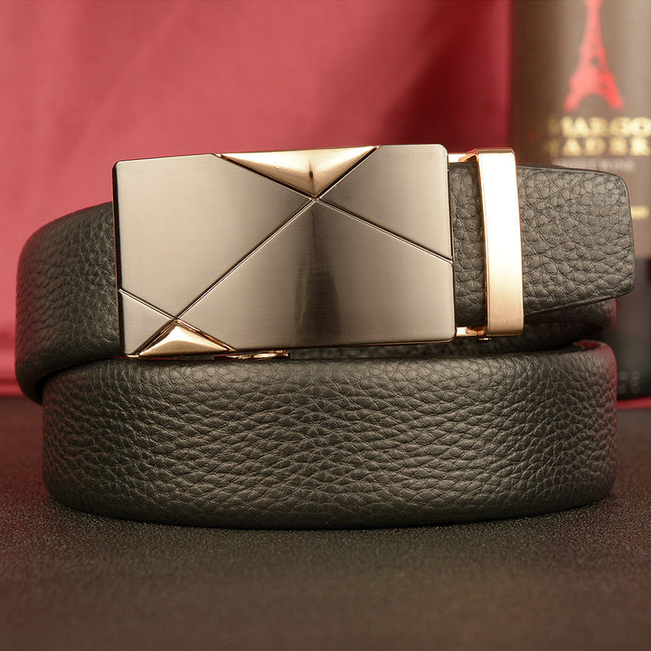 VAAGOON Genuine Leather Automatic Buckle Belt