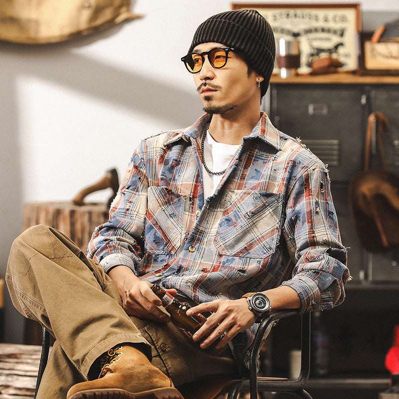 VAAGOON Autumn Highland Plaid Shirt