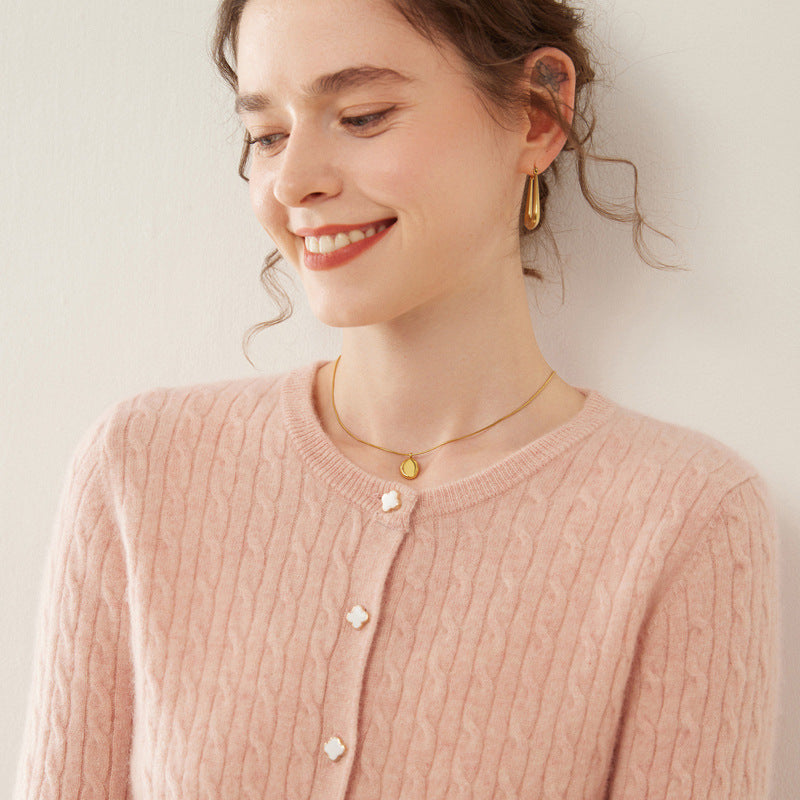 Vaagoon VelvetWeave Cashmere Jacquard Cardigan