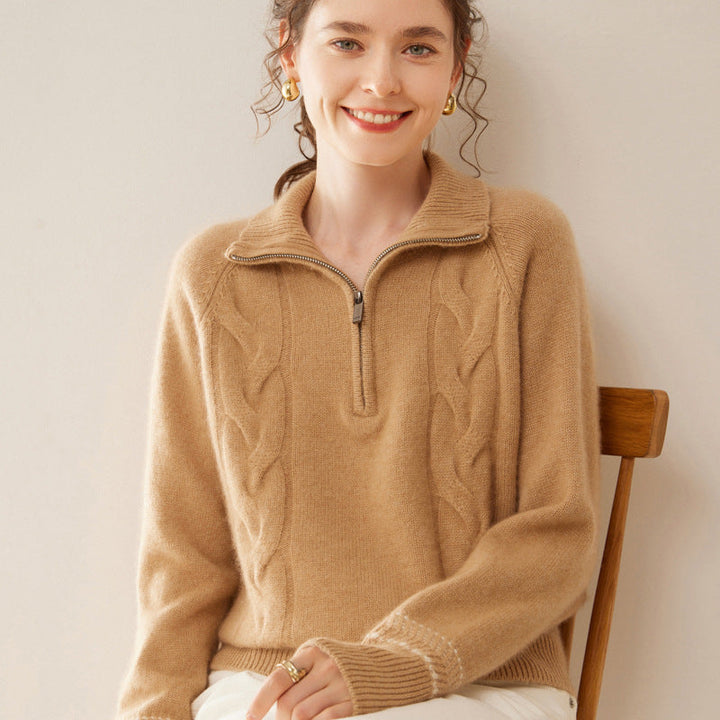 Vaagoon Cashmere Half-Zip Turtleneck Sweater