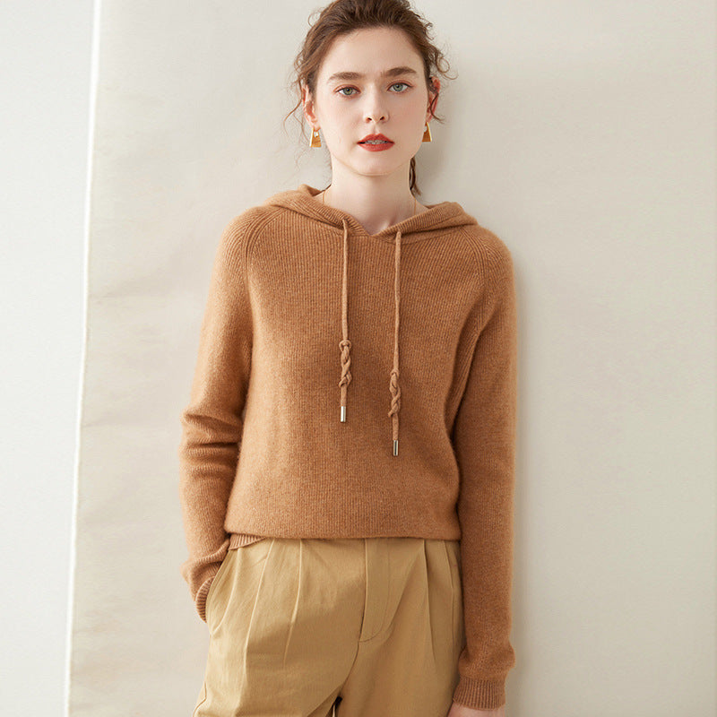 Vaagoon Cashmere Hooded Knit Kazak