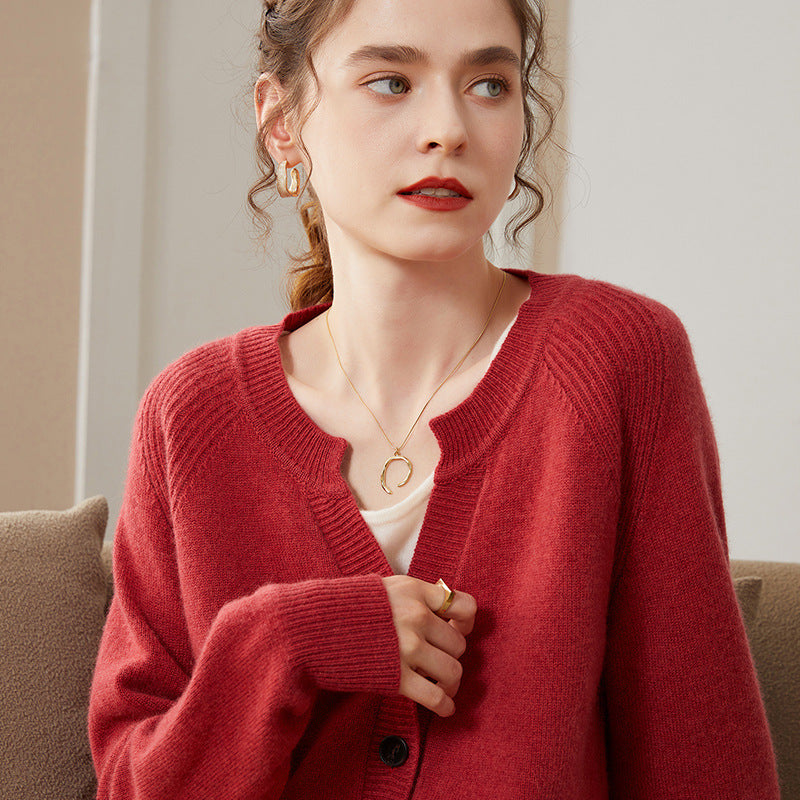 Vaagoon Imperial Red Cashmere Cardigan