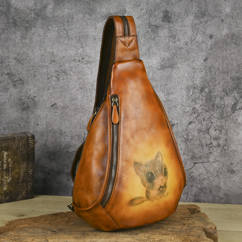 Vaagoon UrbanNomad Genuine Leather Chest Bag