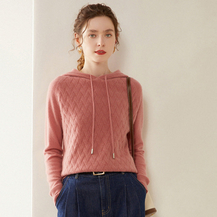 Vaagoon Cashmere Basket Knit Hooded Kazak