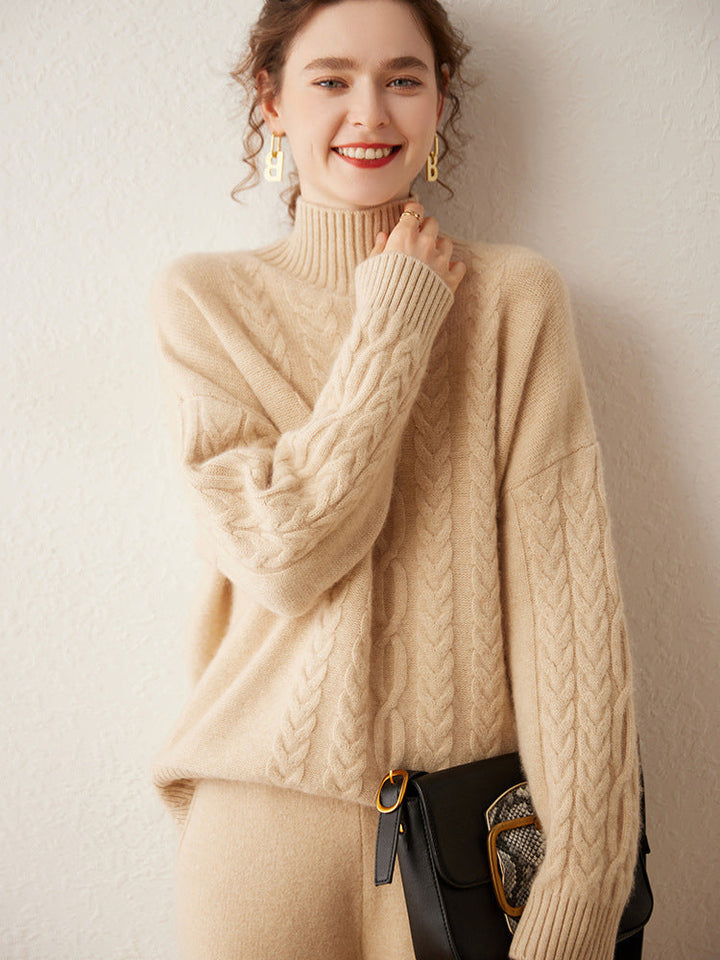 Vaagoon Velvet Chain Cashmere Half Turtleneck Sweater